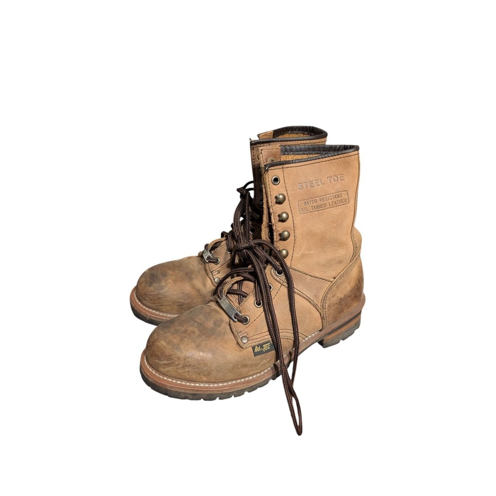 AdTec Women's 9.5 Logger Crazy Horse Brown Leather Boots Durable &‎ Rugged 9"